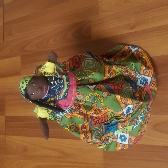 Handmade  African Doll in Ankara Dress - Picture 1 of 4